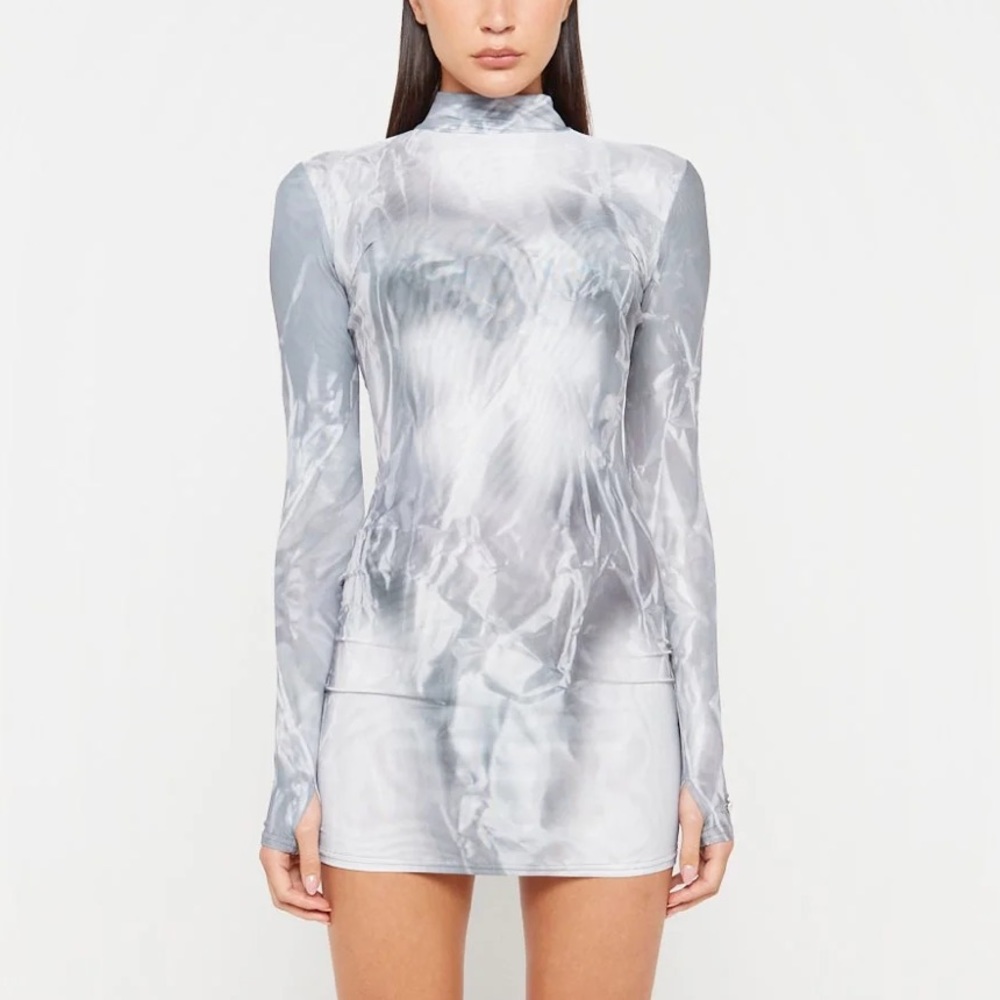 Luxe To Kill Geometric Mesh Mini Dress